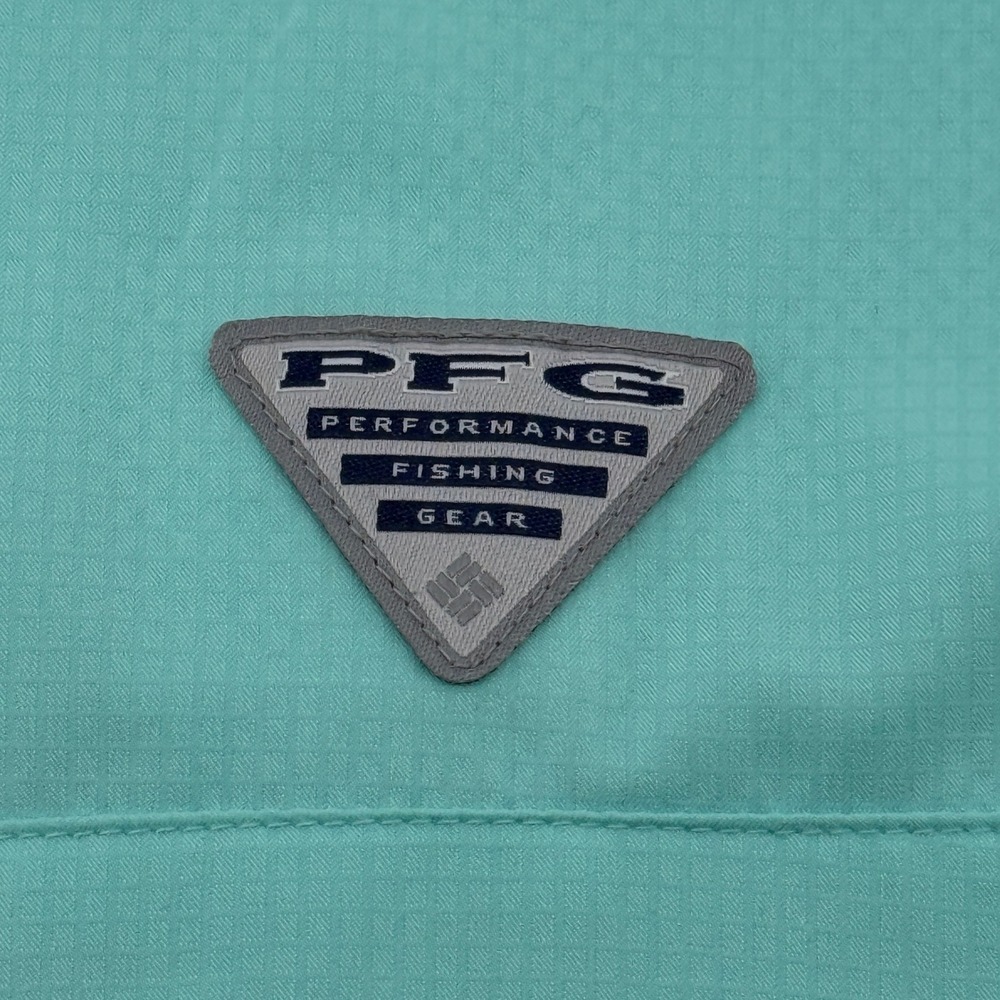 Columbia PFG Tamiami II Fishing Shirt Mens 4X Long Sleeve Aqua Green Omni-Shade - Picture 10 of 13